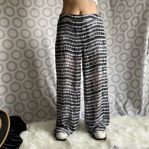 Tie dye sheer flowy wide leg trouser